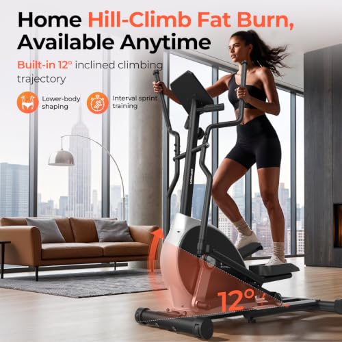 Image of YOSUDA Elliptical Exercise Machine, Compact Elliptical with 12 /45 Incline