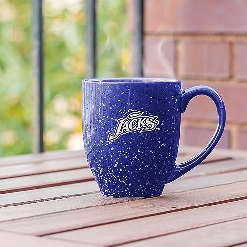 Image of Rico Industries NCAA South Dakota State Jackrabbits Royal Blue Personalized 16 oz Team Color Laser Engraved Speckled Ceramic Coffee Mug