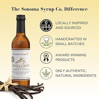 Sonoma Syrup Co. Co Vanilla Bean Simple , 12.7 oz for Coffee, Cocktails, and Cooking