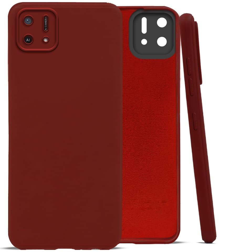 Image of Jkobi Back Cover Case for Oppo A16K | A16e (Matte Silicone with Inside Fiber Cloth |Red)
