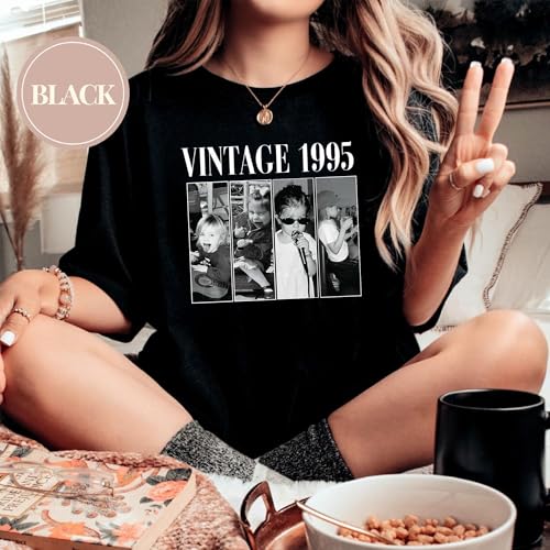 Custom Vintage 30th Birthday Photo and Year Shirt, Custom Shirt with Picture 30th Birthday, Personalized 1995 Gift, Est 1995 Tshirt Multi3