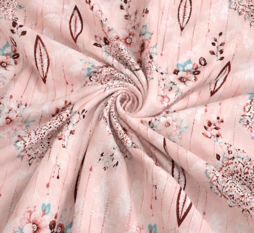 Image of Microfiber Fabric 8Pcs Diwan Blend Set of 60X90 Inch 1Bedsheet 16x16inch 5Cushion Covers 18x28 inch 2Bolster Covers (Light Pink)