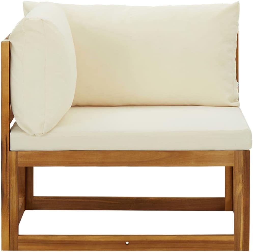 Sectional Corner Sofas 2 pcs with Cushions,Patio Furniture,Outdoor Sofas,Garden Sofa,Outdoor Deck Sofa,for Decks,Gardens,Backyards,Cream White