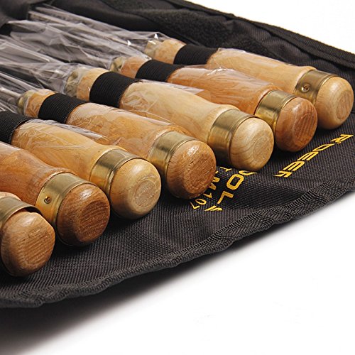 RDEER - Juego de herramientas de tallado de madera para tallar cuchillos de madera, 7 piezas, herramientas semicirculares