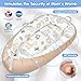 BUTOA Baby Lounger - Baby Lounger for Newborn 0-24 Months, Breathable & Soft Baby Nest, Portable and Lightweight Lounger for Home and Travel, Ideal Newborn Babies Essentials (Beige Hippo)
