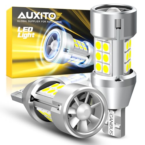 AUXITO Latest 921 912 LED Bulb Reverse Light, 600% Brighter CANBUS Error Free 912 921 led backup light bulbs, Super Bright T15 906 922 W16W LED Bulb for Back Up Turn Signal Parking Light, Pack of 2