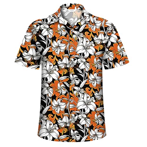 Image of Hawaiian Shirt for Men Tropical Shirts Summer Beach Button Down Short Sleeve Luau Aloha Floral Cruise Vacation Outfit 2026