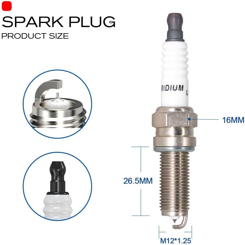 TORCH LDK7RTIP-8 Iridium Platinum Spark Plug Replace for NGK ILKR7B8 LKR7BI8 Spark Plug, OEM, ea (4)