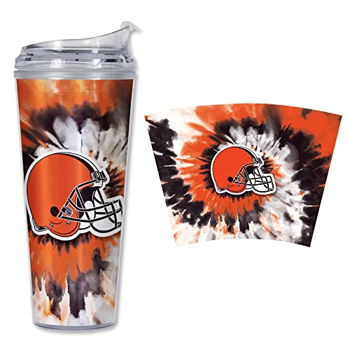 Image of Rico Industries NFL Football Glitter 24oz Acrylic Glitter Tumbler with Hinged Lid, Officially Licensed Double Wall Tumbler with Straw