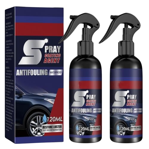 Spray Coating Agent, Ceramic Coating for Cars, High Protection 3 in 1 Spray, 3 in 1 High Protection Quick Car Coating Spray, Fast-Fine Coating Spray,Waterless Car Wash, Pack of 2