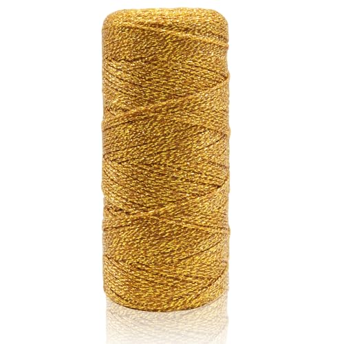 Aoserge Gold Metallic Bakers String 110 Yards 1mm