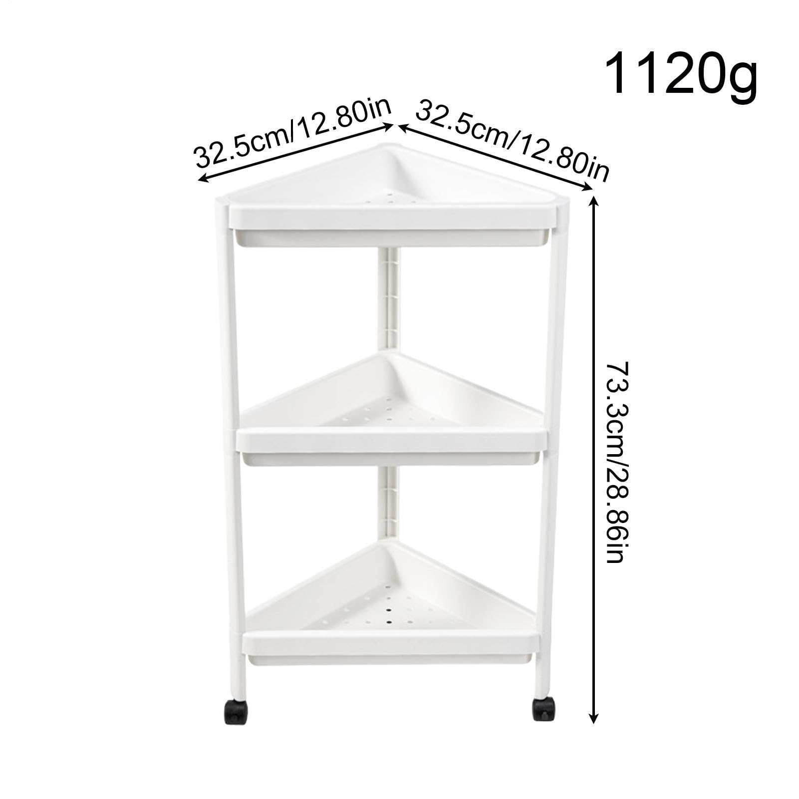 Estante Pequeño de Esquina Organizador Móvil de 3 Niveles con Ruedas | Unidad de estante triangular vertical para salón, dormitorio, estudio, baño, cocina, libros, macetas, artículos de
