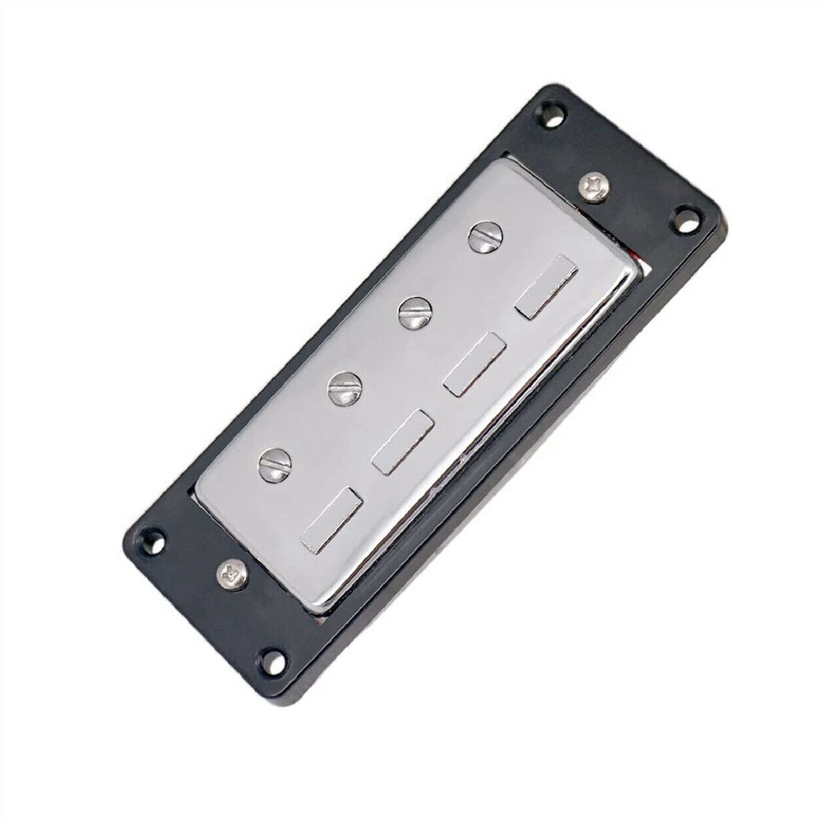 1 Set Guitar Pickups Mini 4 String Bass Guitar Humbucker Pickups Z Czarnym Pierścieniem Chrome Odbiór gitary elektrycznej