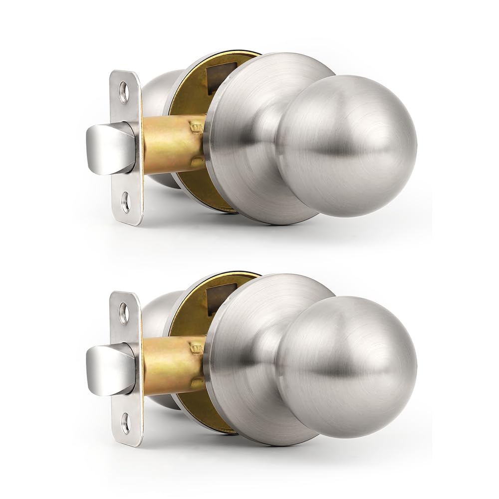 Probrico Brushed Nickel Privacy Door Knobs - 5 Pack -16