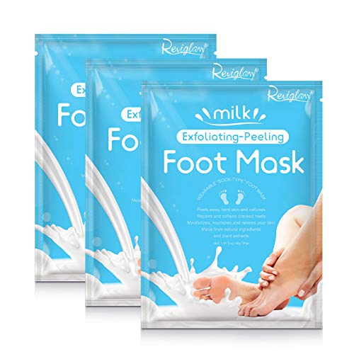 Foot Peel Mask, Exfoliating Foot Mask For Cracked Heels, Dead Skin & Calluses - Make Your Feet Baby Soft & Get a Smooth Skin, Removes & Repairs Rough Heels, Dry Toe Skin - Exfoliating Peeling Natural Treatment, for Women & Men (3 pack, Mike)