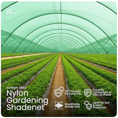 Image of Bio Blooms Agro India Pvt. Ltd. Nylon Gardening Shadenet and 90% Sun-Block Shade Cloth Net Mesh for Garden Patio & Plants - UV Treated, 3 x 10 Meters - Green