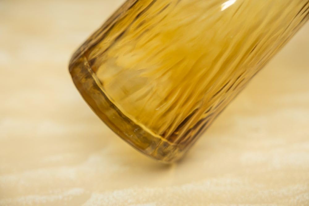 Glass Vase for Flowers for Home Decor and Office Decor, 11 inches Tall (Amber, Brown)