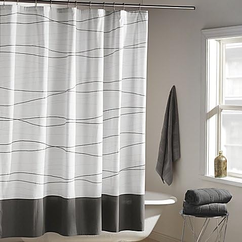 DKNY Wavelength Shower Curtain in Grey | 100% cotton