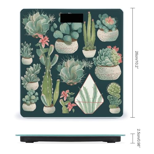 Balanza digital de baño con planta de vidrio templado miniatura 2