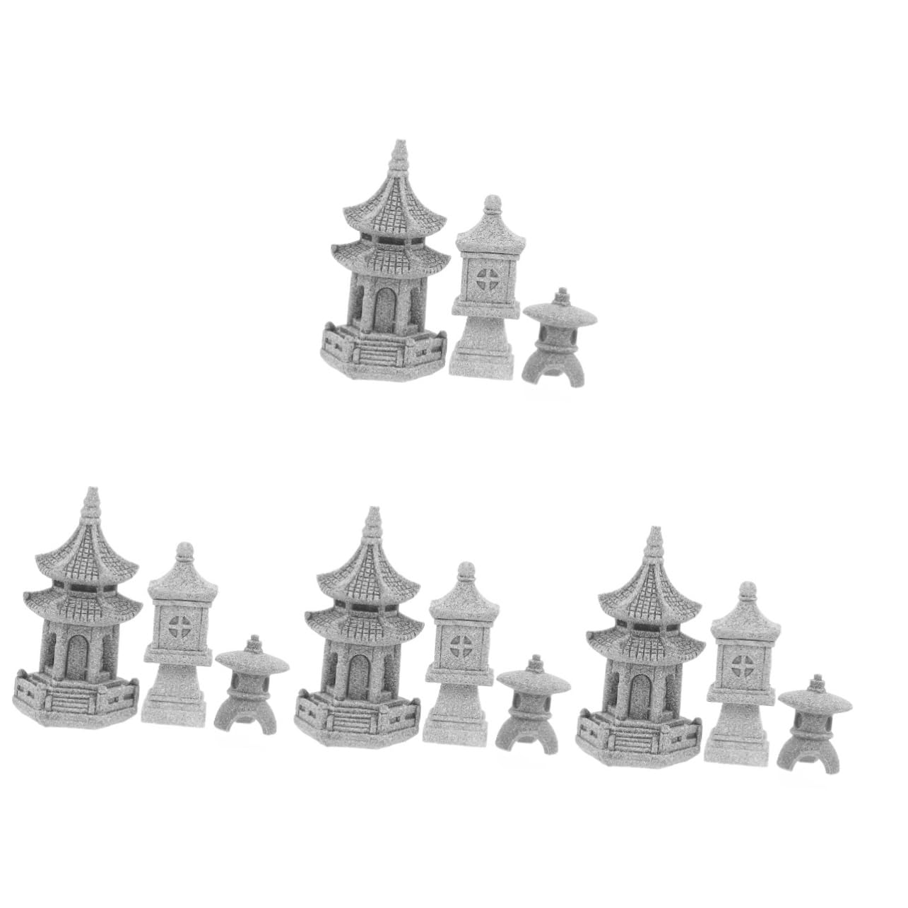 Sosoport 12stücke Teiliges Mini Pagoden-Dekoration Für Bonsai-gärten Realistische Landschaftsverschönerung Mit Pavillon Steinlaterne Und Hexagon-Turm Für Garten Und Innenräume