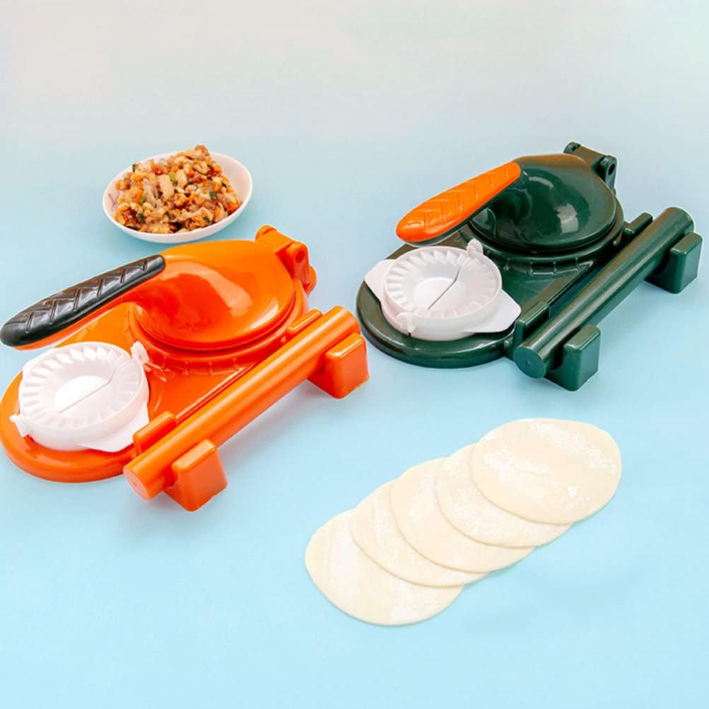 Hemoton 2 Sets Dumpling Maker Machine Dumpling Press Mini Tortilla Press Maker Manual Dumpling Wrapper Molds Plastic Dough Presser Tool Mexican Taco Quesadilla Maker for Pasta Pizza