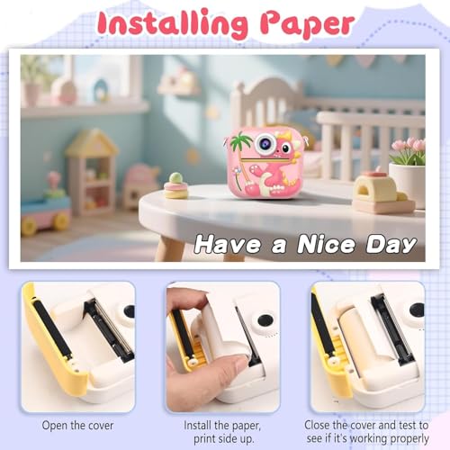 Image of Kids Camera Instant Print, 64GB 1080P Dual-Lens Selfie Instant Cameras Video, 48MP Birthday Gifts Instant Print Camera for Kids with Print Paper,Gift for Girls Age 3 4 5 6 7 8 9 10 11 Toddler Toy