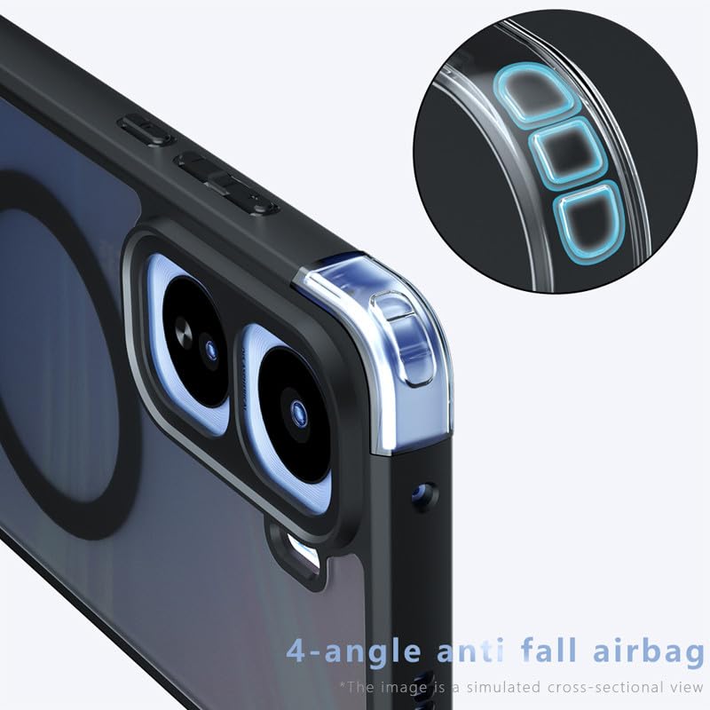 Image of Back Cover for Vivo T5 Pro 5G, Smoke Matte PC Back + Side Soft TPU Bumper Shockproof Magnetic Support Mobile Back Case Cover (Vivo T5 Pro 5G)
