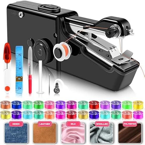 User-Friendly Cordless Handheld Sewing Machine for Beginners, Mini Sewing Machine with Accessories Kit, Portable Sewing Machine for A Variety of Fabrics, Clothes Repair Easy A Must-Have for Home DIY Cover