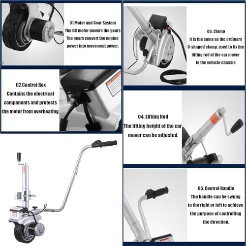 Electric Trailer Dolly,Motorized Jockey Wheel,Ratchet Trailer Jack Mover,Trailer Jockey Wheel,Mobile Electric Trailer Tool,5000lbs Towing Capacity