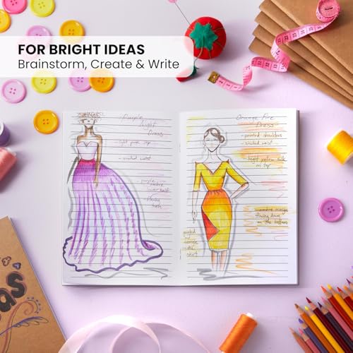 Lined Kraft Journals 24 Pack - 48 Pages Each, 5.5x8.5 Inch A5 Paper Notebooks Bulk for Students, Writing, Journaling, Travel Notes, School Supplies, Classroom & Office Stationery (Brown Kraft Cover) by Paper Junkie - Used condition - Image 4