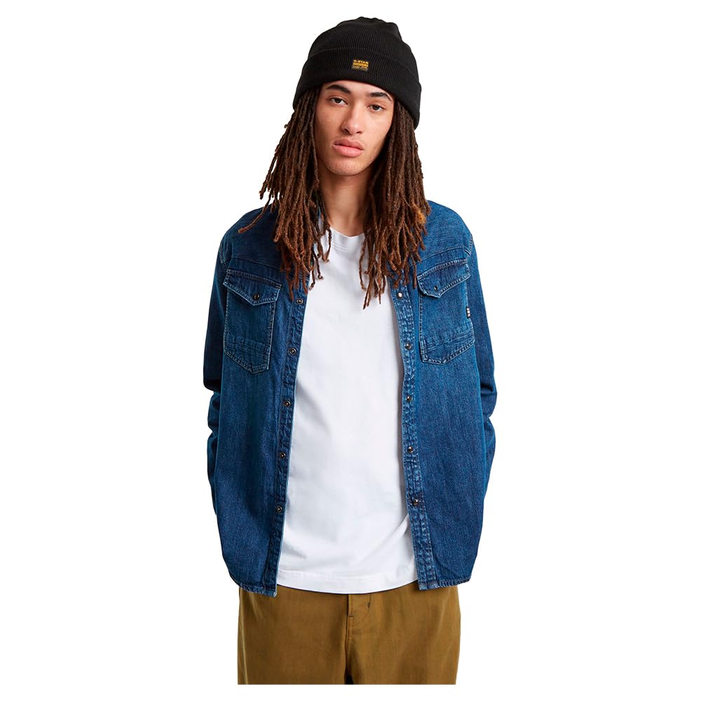 G-STAR Men's Dakota Slim Shirt , Blue (worn in windward D23616-D252-G749), M