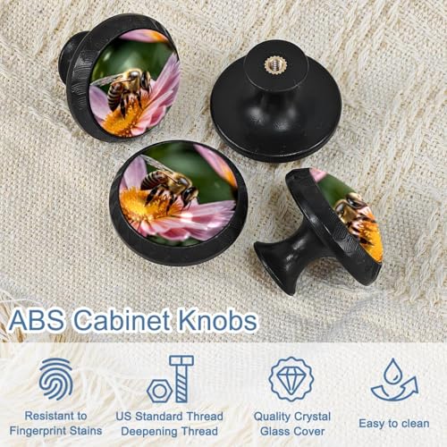 Poignées d'armoire noires abeille pour tiroir et commode