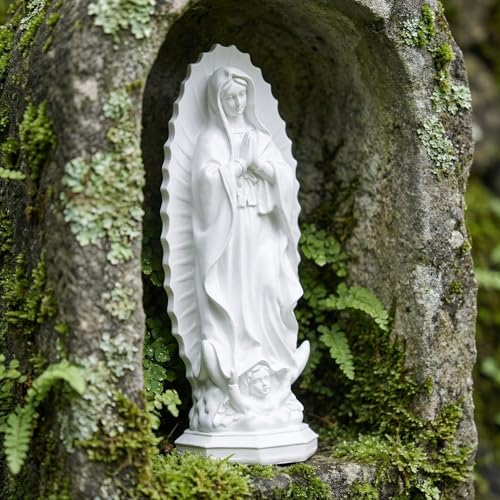 Estatua Virgen de Guadalupe DECHOUS 7.5 in Resina Blanca miniatura 3