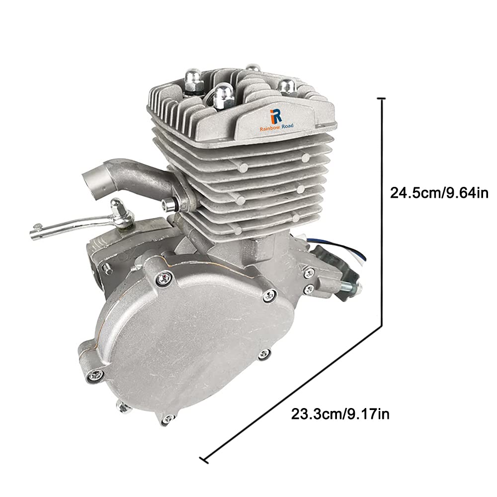 Kit de motor de bicicleta de 2 tiempos de 80 cc, juego de conversión de motor de bicicleta de bricolaje, motor de gasolina de un solo cilindro para bicicletas de 24 ", 26" y 28 "
