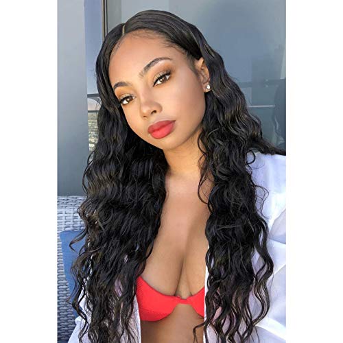 Sidaila Long Curly Wigs Black Wavy Wig for Women 26 Inch Middle Part Synthetic Heat Resistant Hair Women's wig for Cosplay Costume Daily Party Use