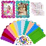 Flying Childhood 12Pack Kids DIY Picture Frames Craft Kit 4×6 Felt Photo Frames Bulk for Girls Toddl