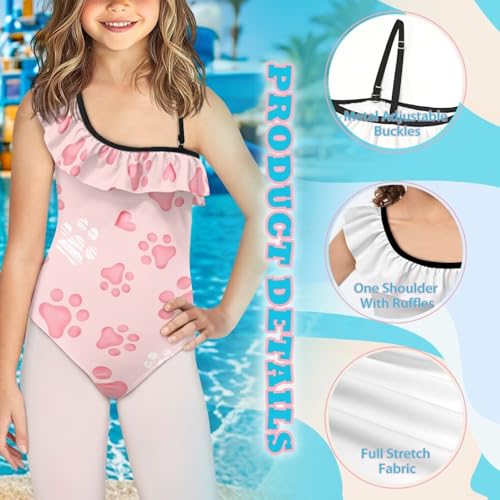 Girls Swimsuits One Piece Swimwear Ruffle Athletic Sport Kids Tween Bathing Suit 3-14 Years3