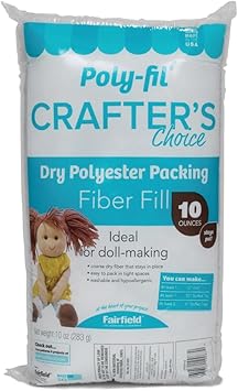 Poly-fil Fairfield CCDF10 Crafter's Choice Dry Packing Fiber Fill 10 Ounce Bag, Blue/Orange