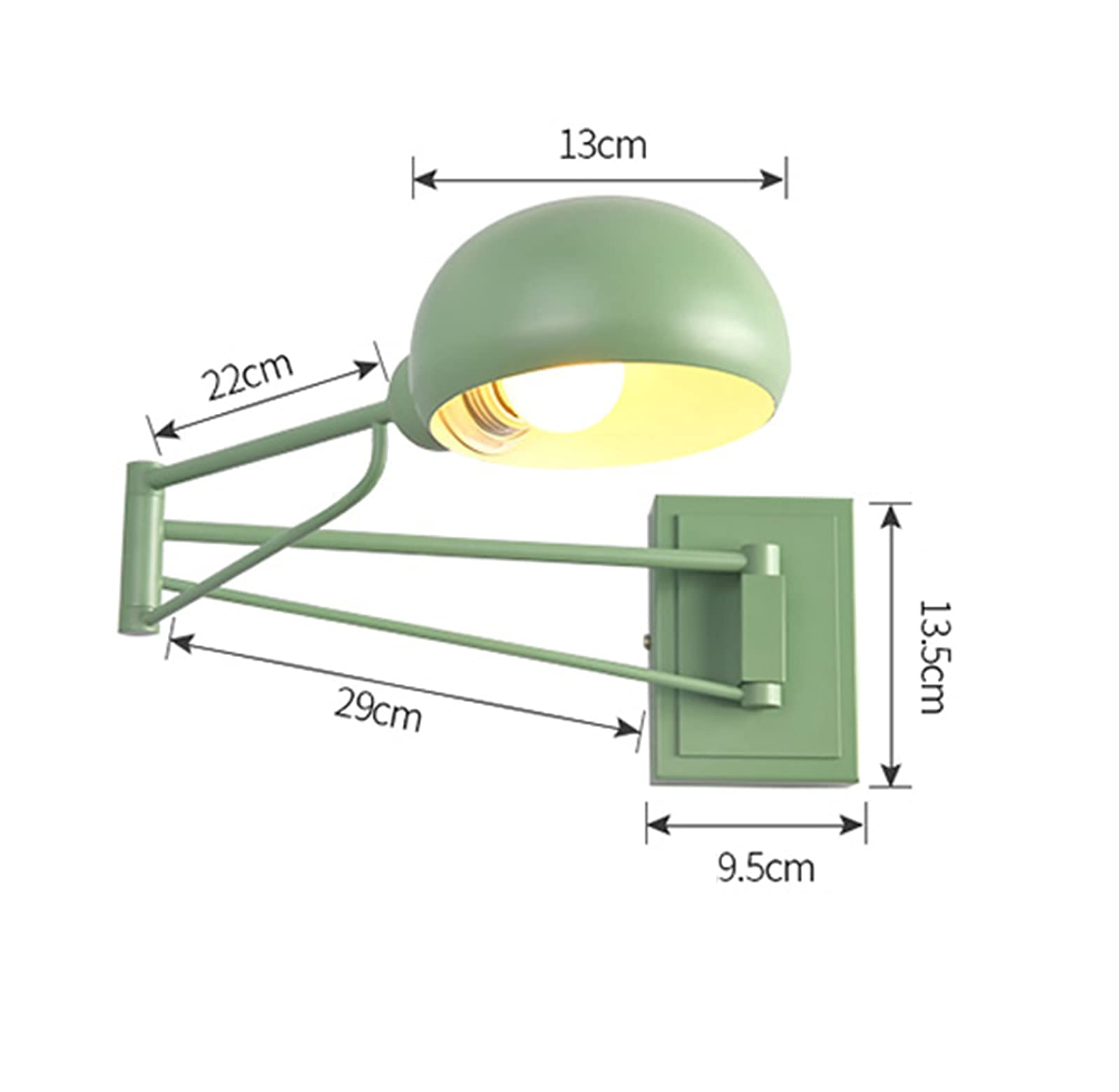 Set Di 2 Applique Da Parete Industriali Dimmerabili - Braccio Oscillante 180°/270°, Spina Inclusa, Per Camera Da Letto E Soggiorno, Nero