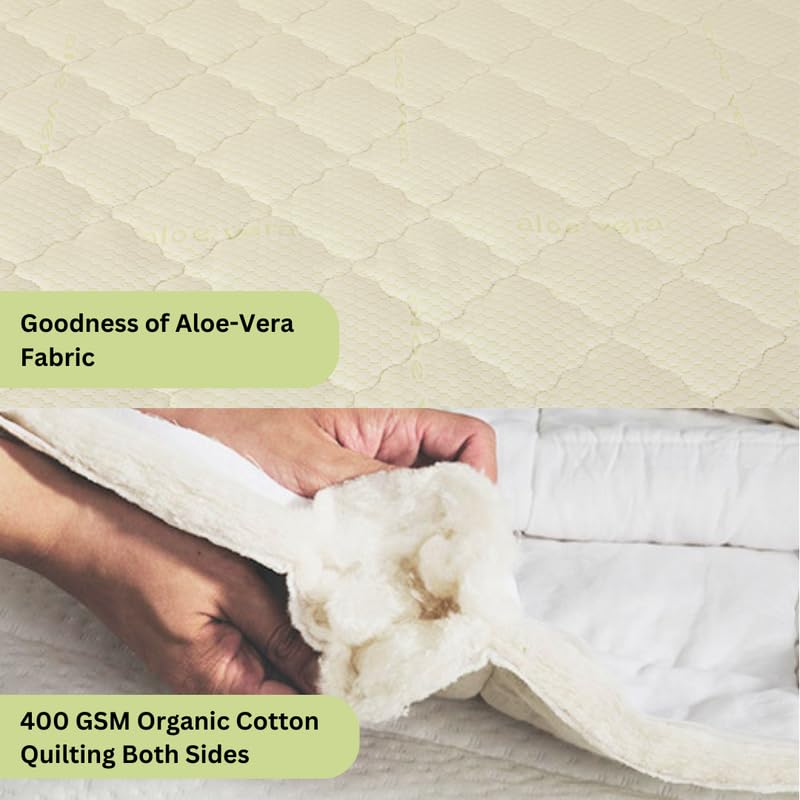 Image of DREAMZEE Samya 100% Natural Latex & Rubberized Coir Mattress | Hard Comfort | Eco-Institut Certified | Hybrid Series - Queen Size (78x60x5 Inches) | 10 Years Warranty