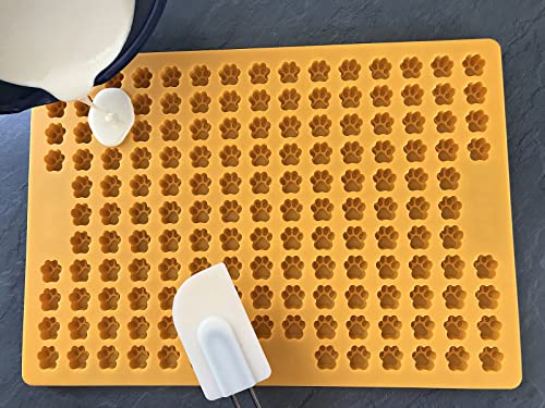 Cahuna Silikon Backmatte für Hundekekse mit Mini Pfote - Backform für Hundeleckerli BPA frei und mit Rand - Wiederverwendbare Backunterlage für den Backofen