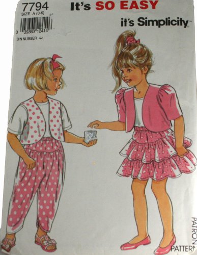 Patron Simplicity 7794 pour coudre facilement jupe et veste enfant sur mesure