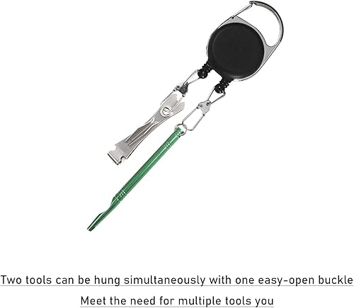 Miniatura 2 de YIUWLMN 2 llaveros retráctiles de doble tirón, carrete retráctil con hebilla de anillo retráctil, soporte retráctil para tarjetas de identificación