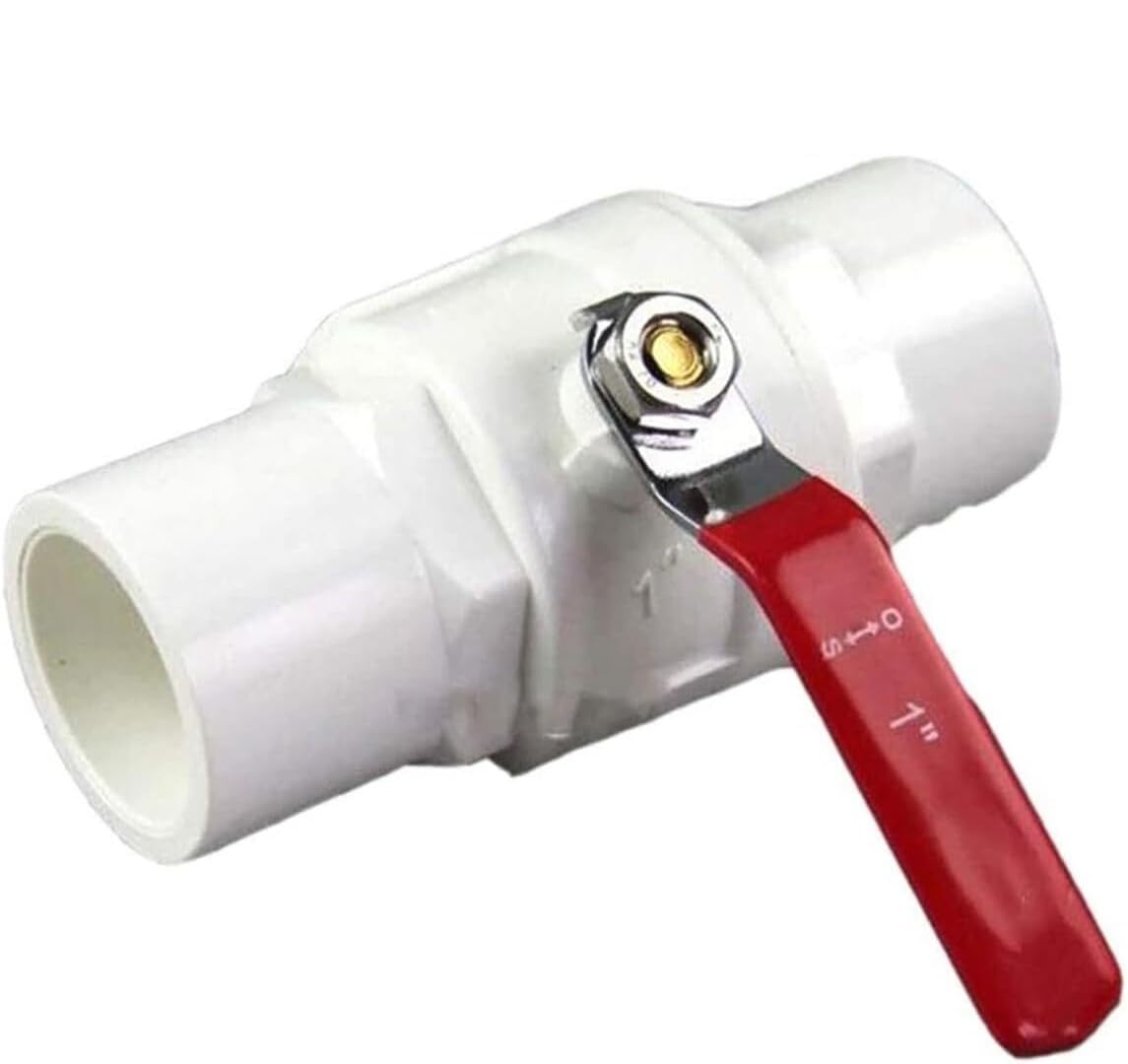 Vanne à boisseau sphérique UPVC 50mm avec poignée acier et raccord coulissant d'arrêt d'eau