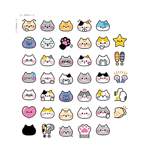 Doraking 45Pcs Cute Boxed Cartoon Cats Diy Decoration Adhesive Paper Shaped Stickers For Laptop Planners Scrapbook Cups Diary Notebooks Album Phone Case (Colored Cats) #TOP6