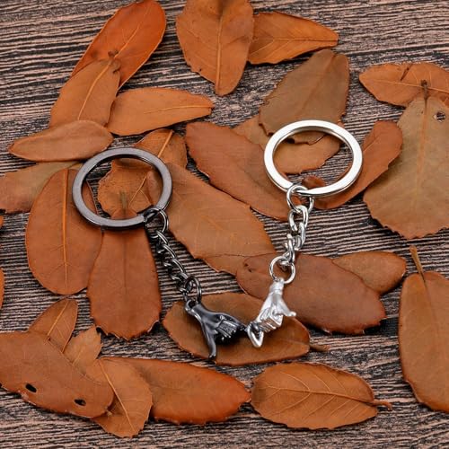 Image of Matching Keychains for Couples, Romantic Gifts for Boyfriend Girlfriend, Anniversary Valentine's Day Presents, Best Friends Keepsakes, Long Distance Relationship Tokens, Alloy Keychain 3cm