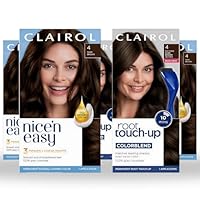 Clairol Nice'n Easy Permanent Hair Dye, Dark Brown, Pack of 5 (4 Pack + Root Touch-Up 2 Pack)