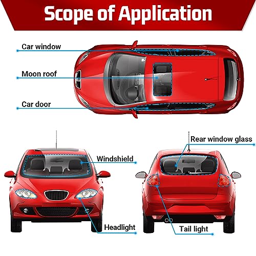 ZXMOTO 13Ft Headlight Sealant Retrofit Refit Butyl Rubber Glue Reseal for Car Headlamps Window Door Windshield (1 Piece)