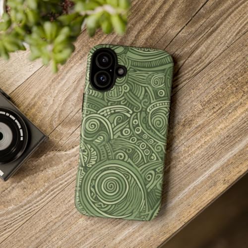 Coque iPhone 16 Plus vert abstrait protection rigide mate