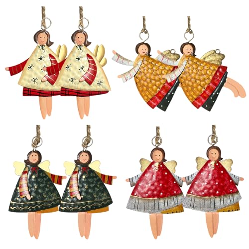 8 Stück Christmas Decorations, Metall Weihnachtsbaumschmuck,...